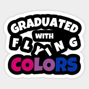 Graduated with Flying Colors | Bisexual Graduation Gift | Bi Grad Present | Pride Shirt Sticker